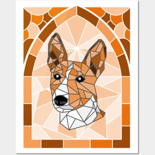 Stained Glass Basenji Posters and Art
